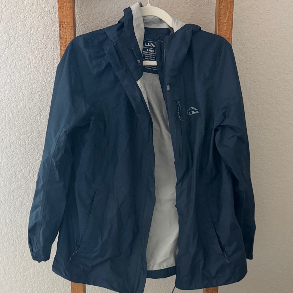 L.L. Bean Dark Blue Hooded Windbreaker